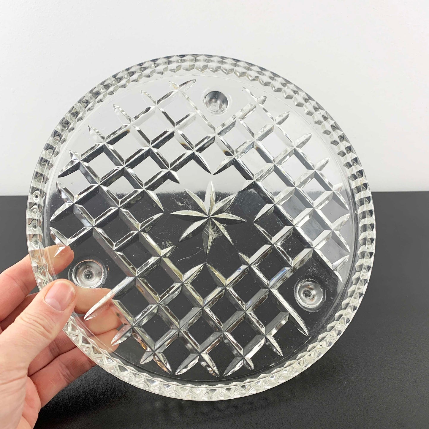 Crystal Bowl and Footed Cake Plate Set