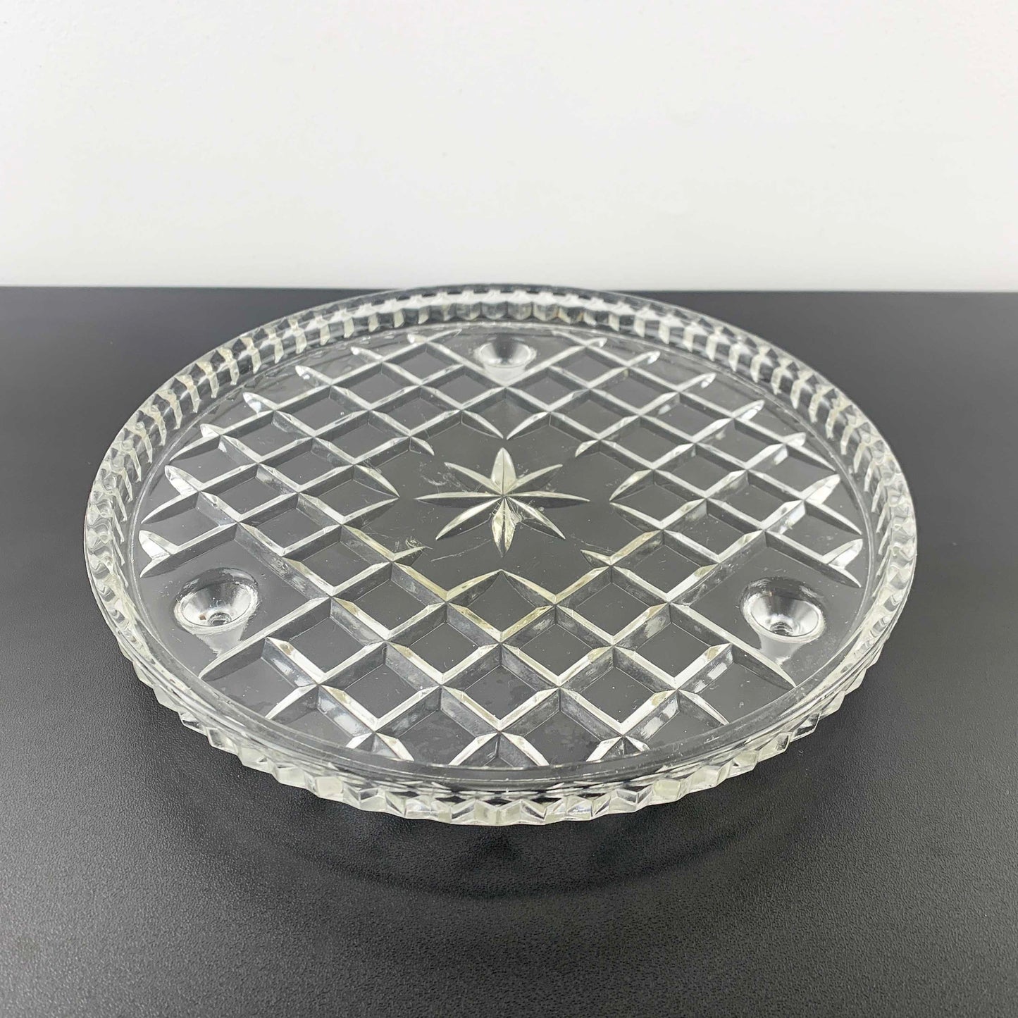 Crystal Bowl and Footed Cake Plate Set
