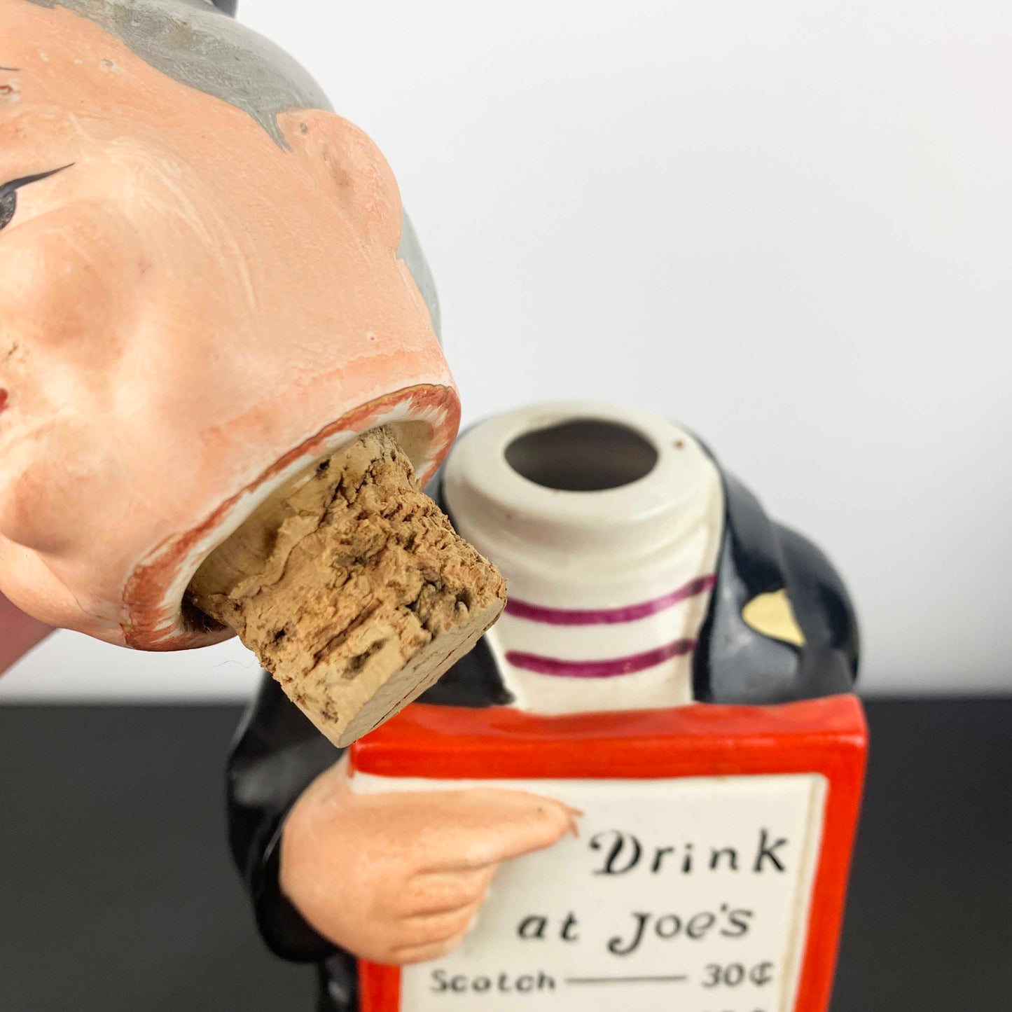 Ceramic Drink at Joe's Sandwich Man Decanter