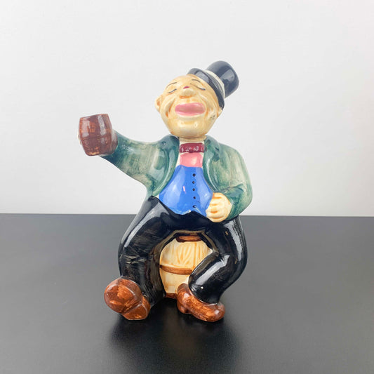 Drunk Man on Barrel Novelty Decanter
