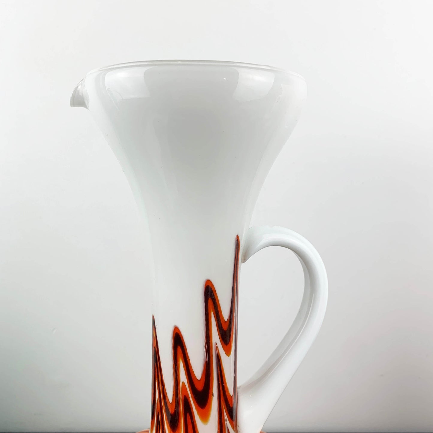 Vetreria Barbieri Empoli Cased Milk Glass Marbled Urn Vase