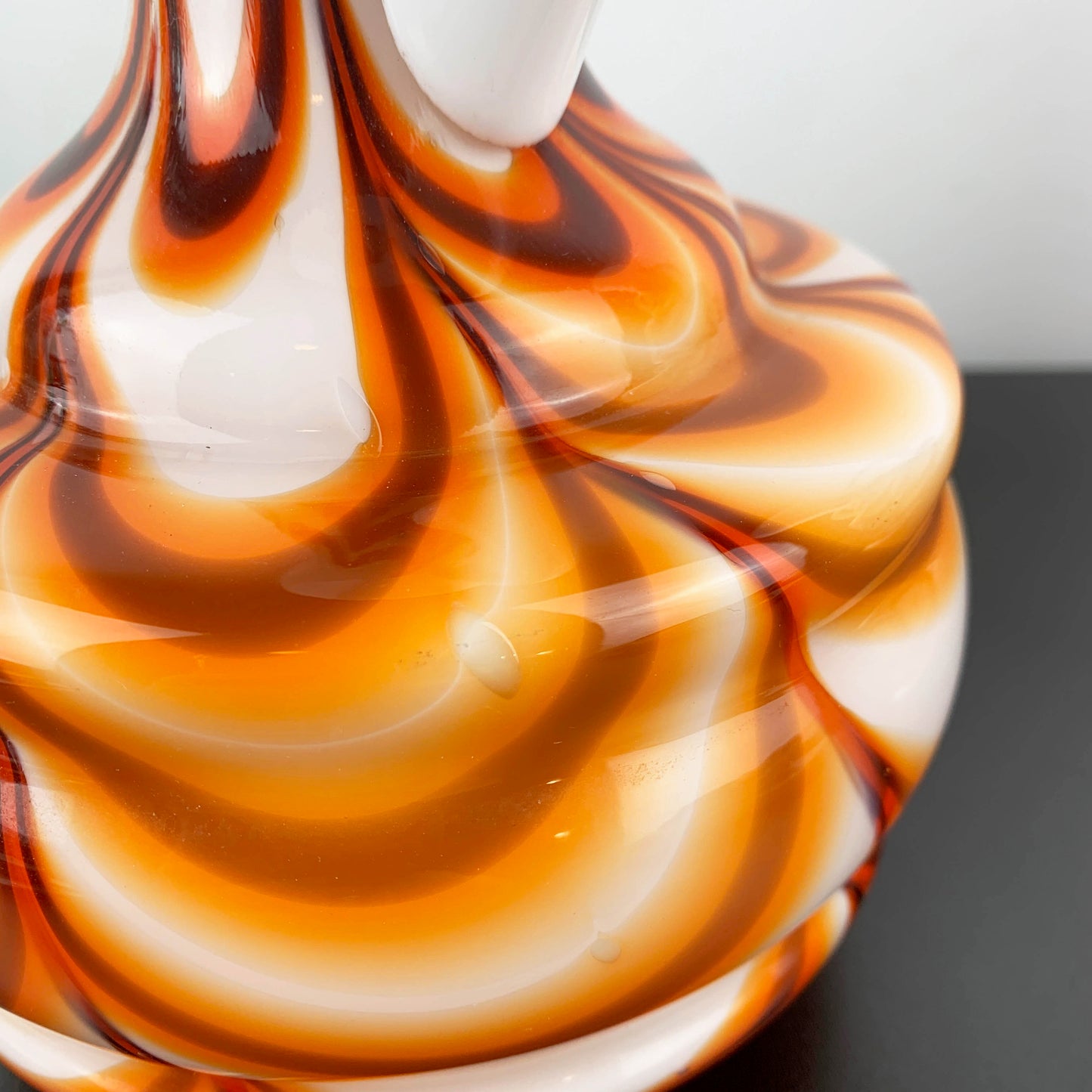 Vetreria Barbieri Empoli Cased Milk Glass Marbled Urn Vase