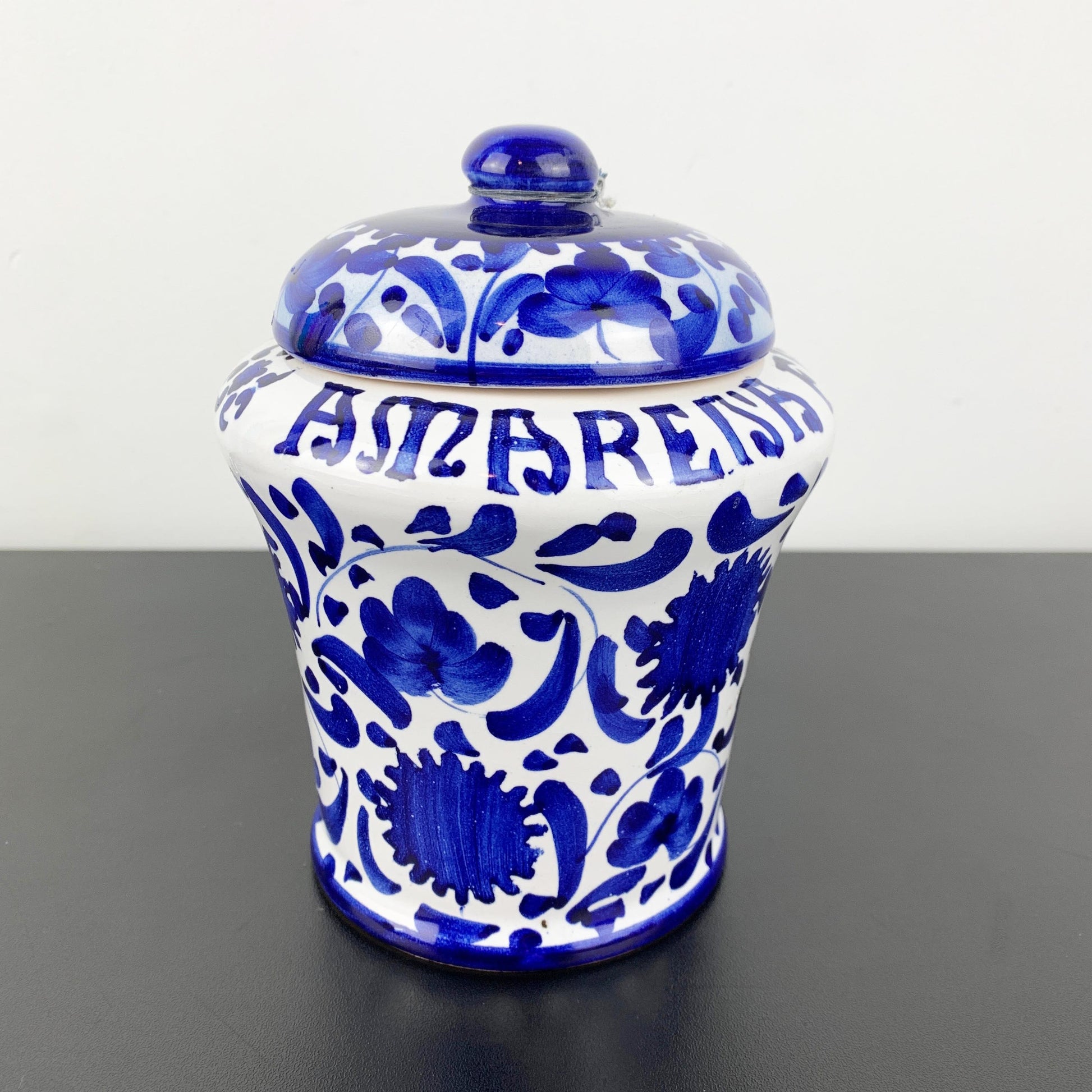 Amerena Fabbri blue and white jar