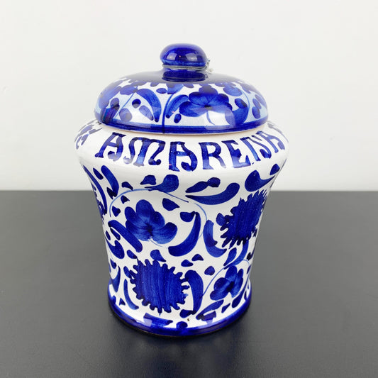 Amerena Fabbri blue and white jar