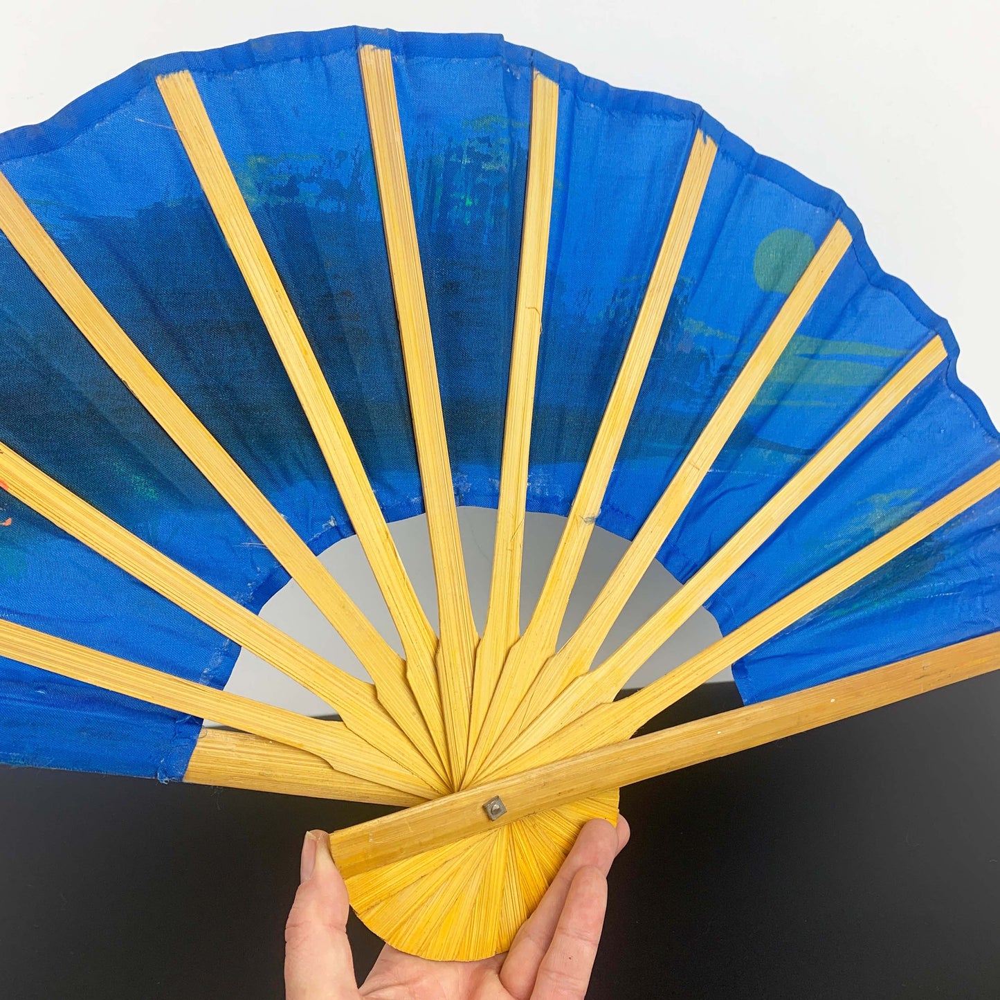 Asian Hand Painted Large Fan Set