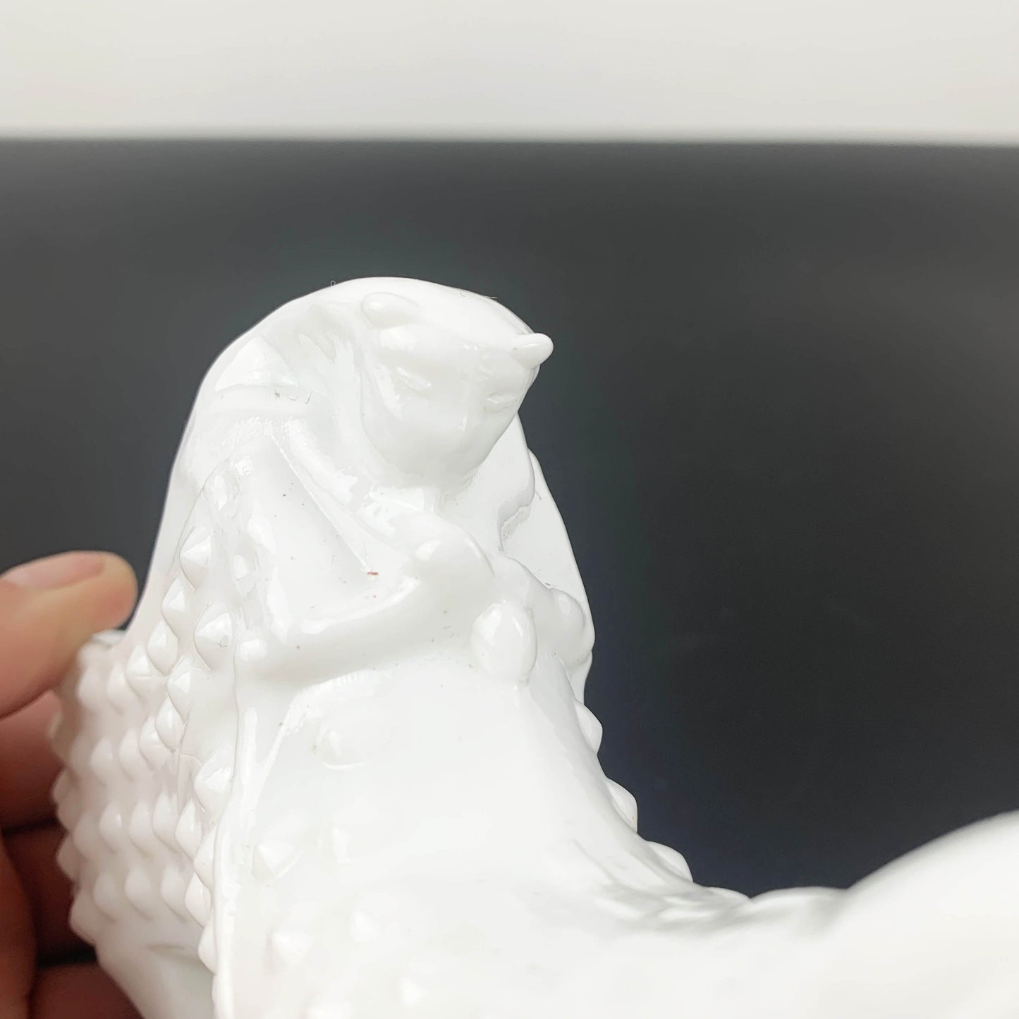 Fenton Hobnail Milk Glass Ornament Set