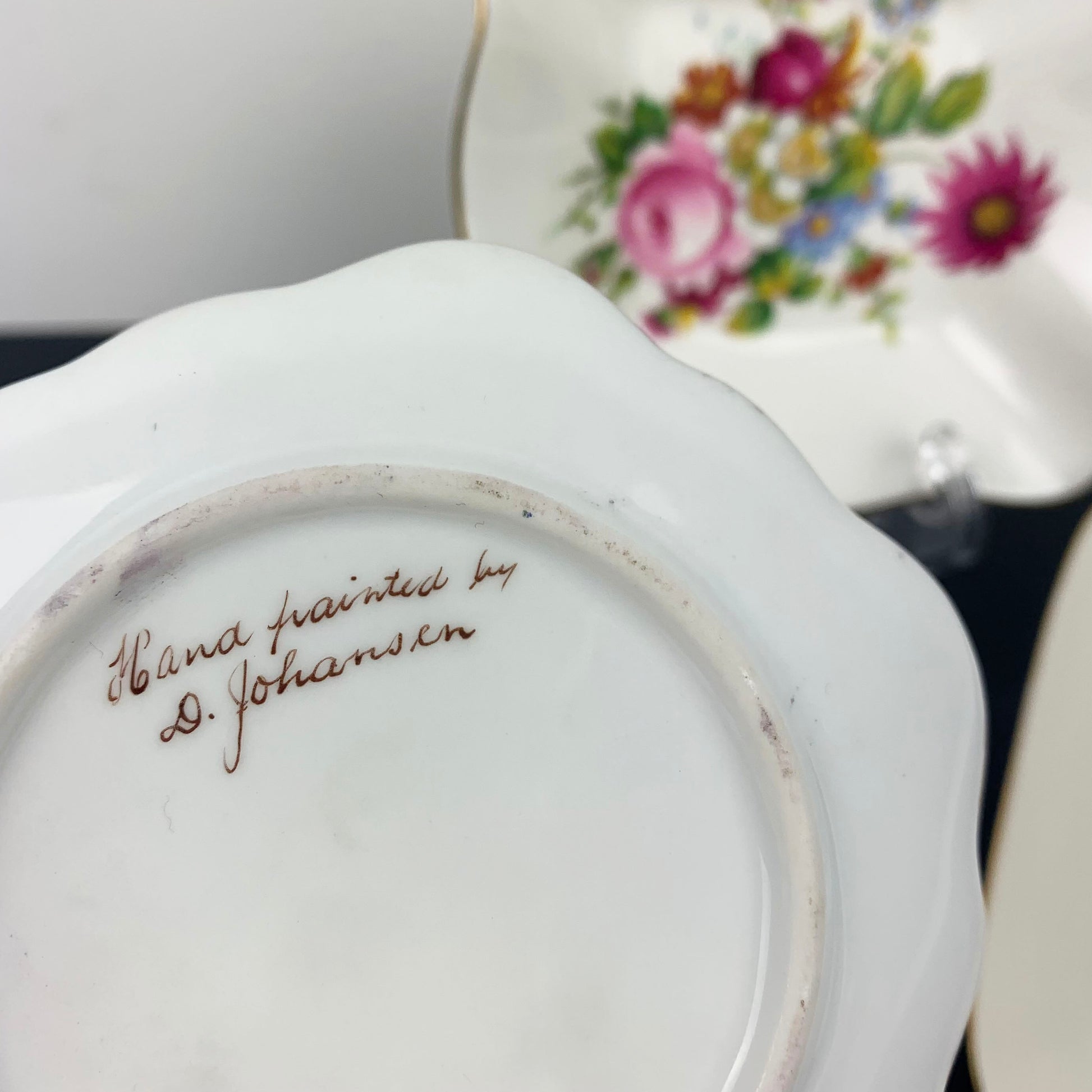 Artist signed hand painted mini dish