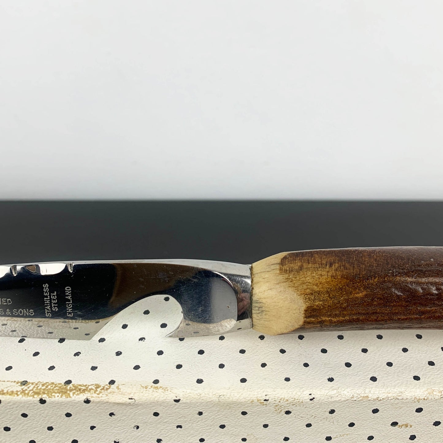Mid Century Bar & Garnish Knife with Stag/Antler Horn Handle