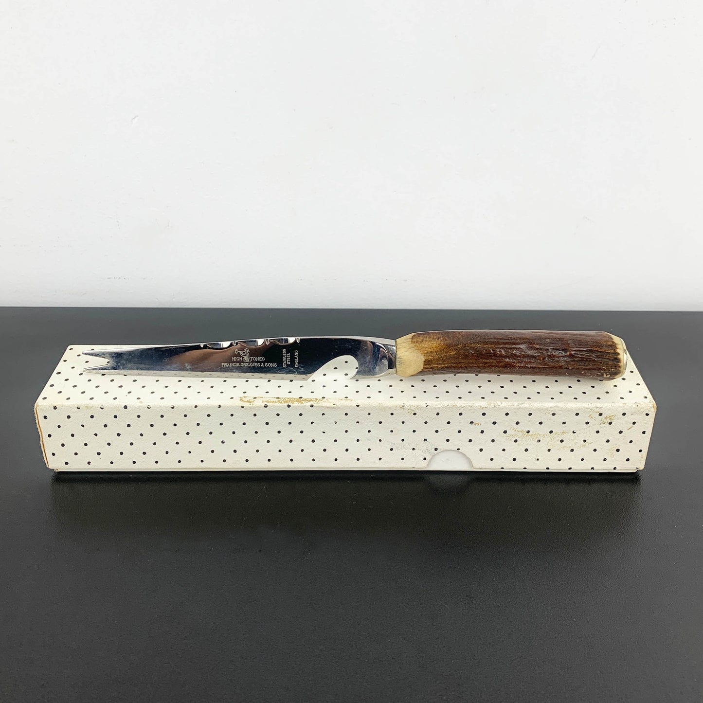 Mid Century Bar & Garnish Knife with Stag/Antler Horn Handle