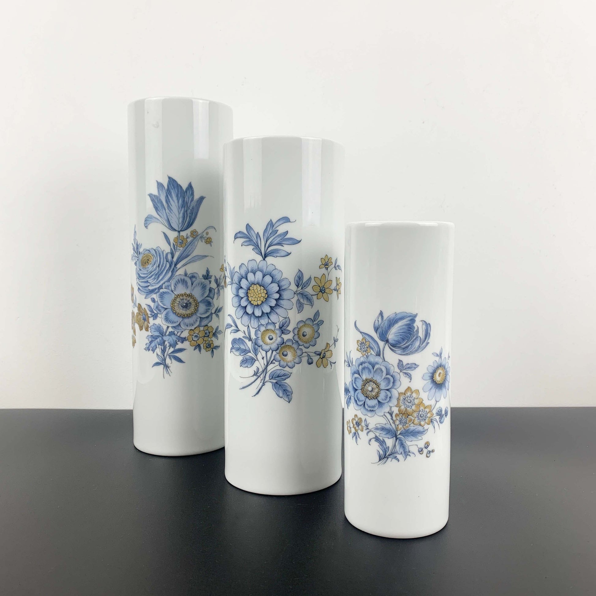 Franklin Porcelain limited edition graduating cylinder vases - Set of 3