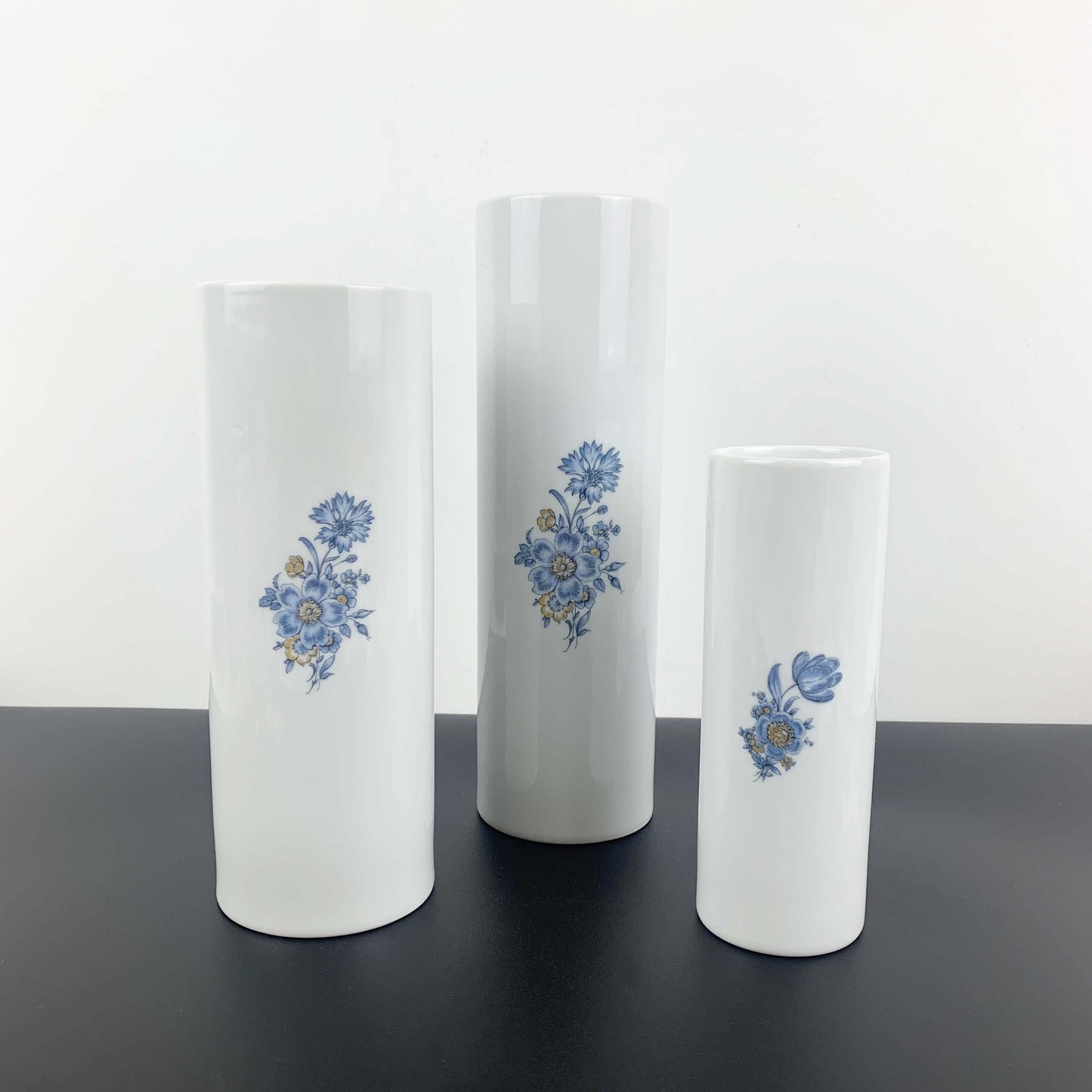 Franklin Porcelain Limited Edition Graduating Cylinder Vase Set