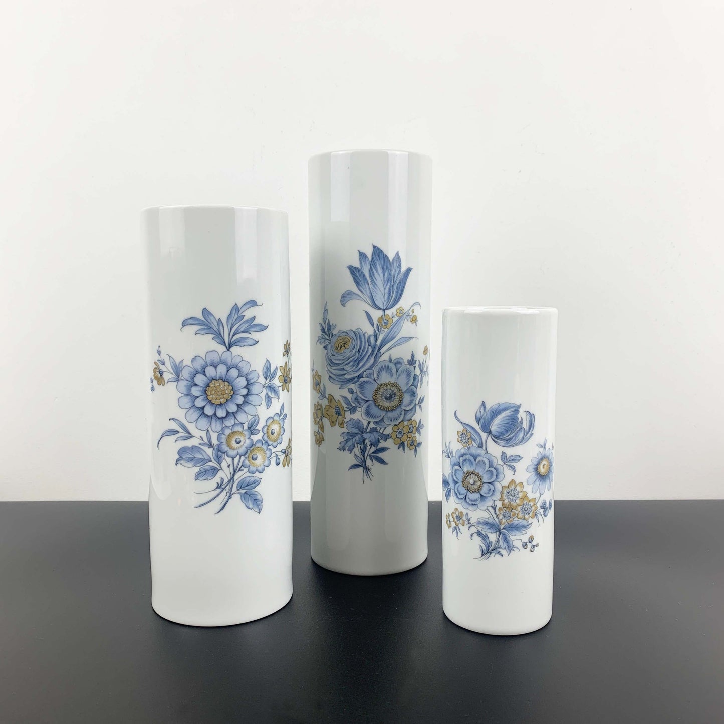 Franklin Porcelain Limited Edition Graduating Cylinder Vase Set