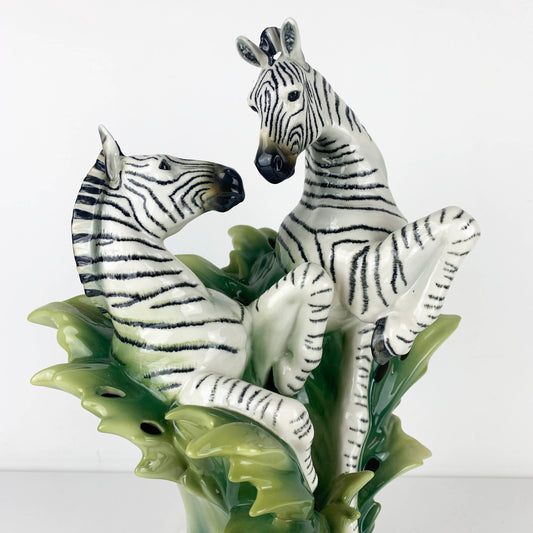 Franz African Animal Collection Zebra Sculptured Vase