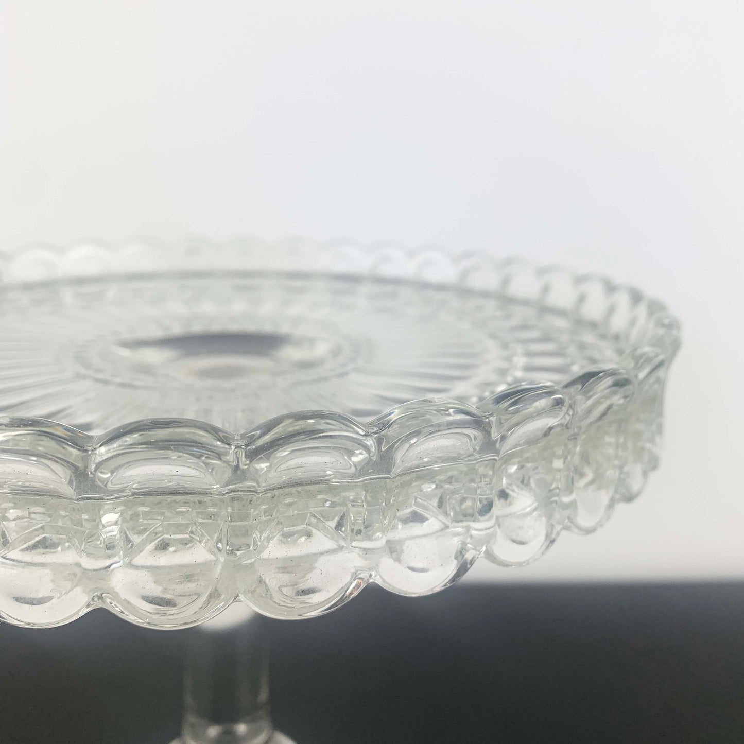 EAPG Footed Cake Stand with Frill Edge