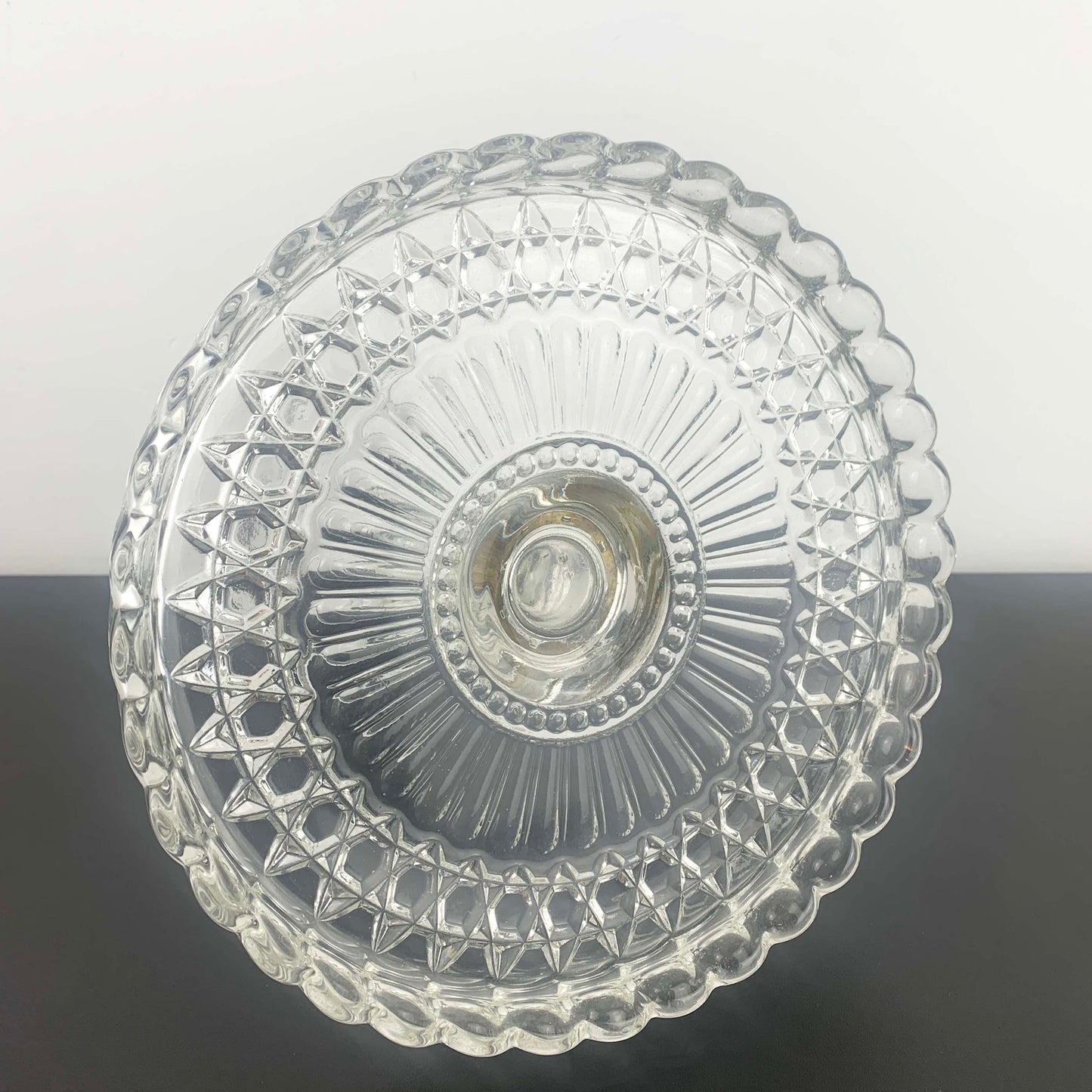 EAPG Footed Cake Stand with Frill Edge
