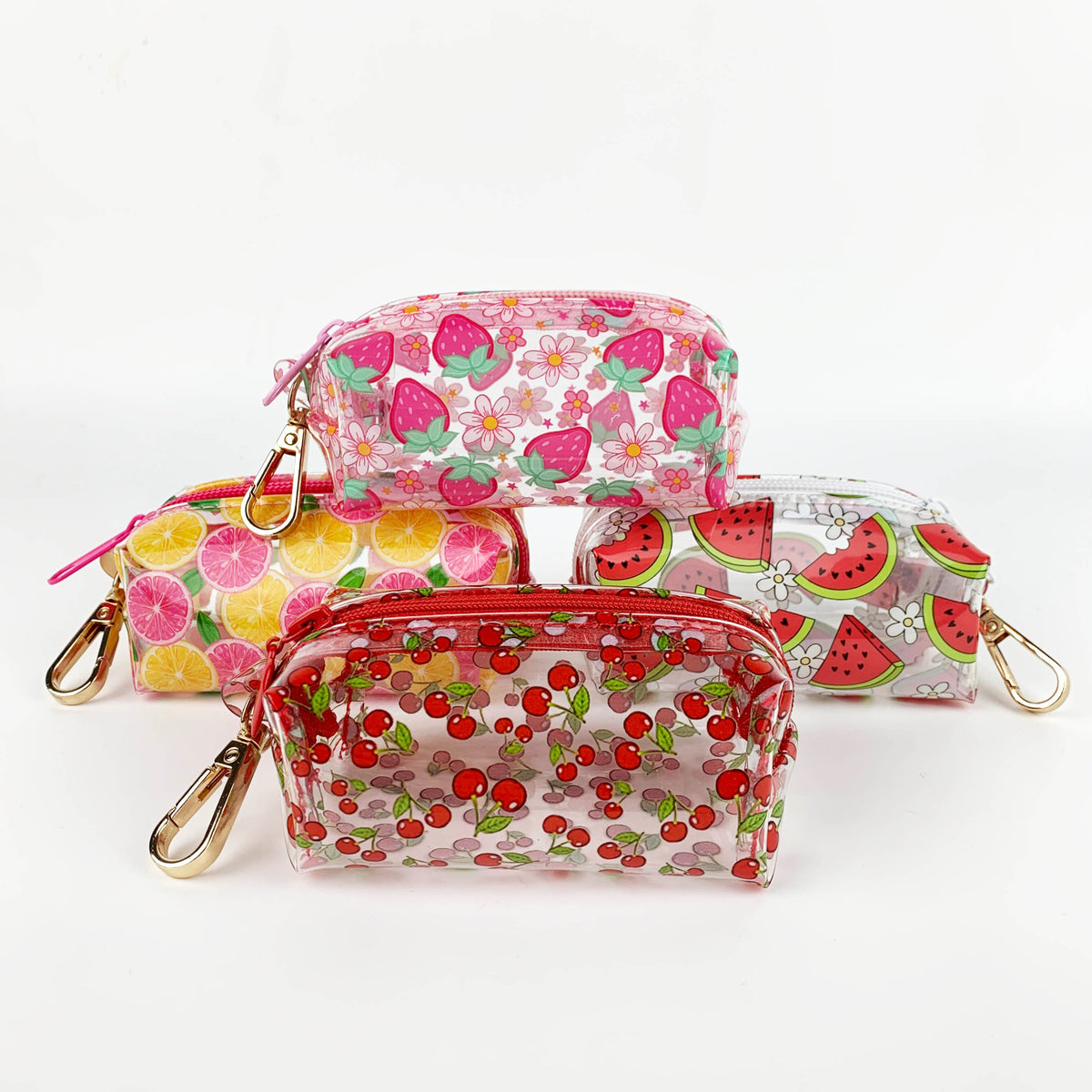 Fruit Print Mini Boxy Coin and Keychain Pouch