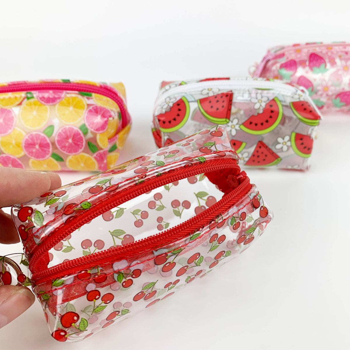 Fruit Print Mini Boxy Coin and Keychain Pouch