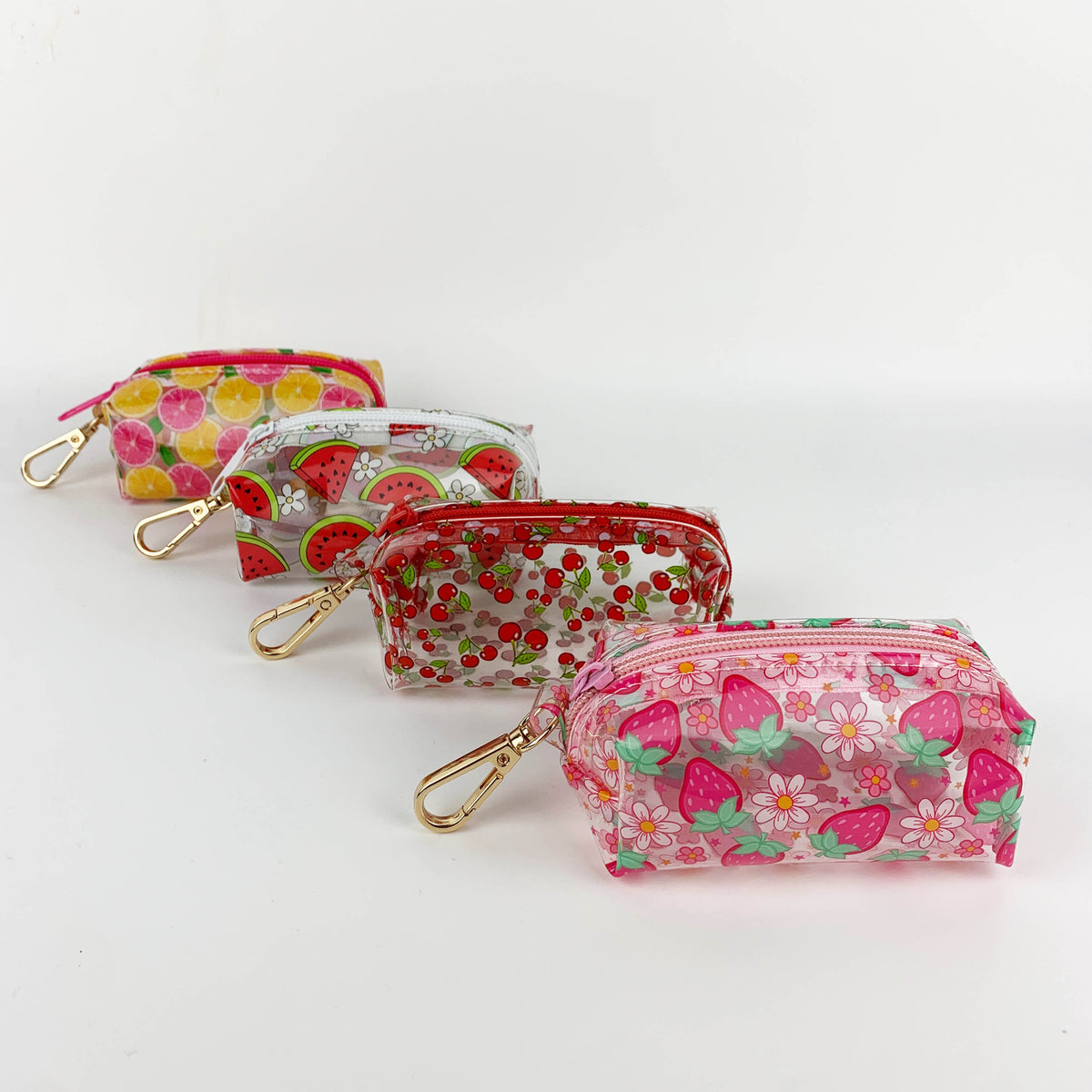 Fruit Print Mini Boxy Coin and Keychain Pouch