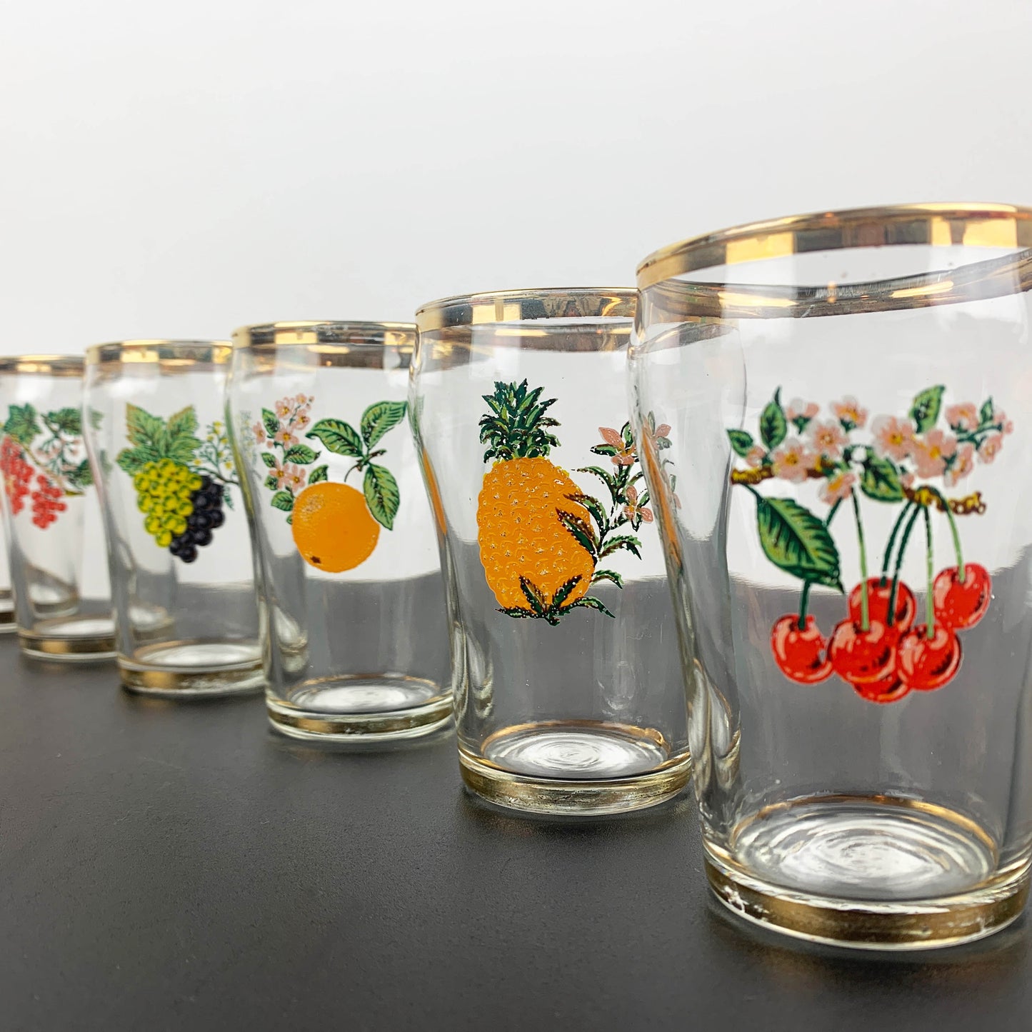 Fruit Decorated Glass Set