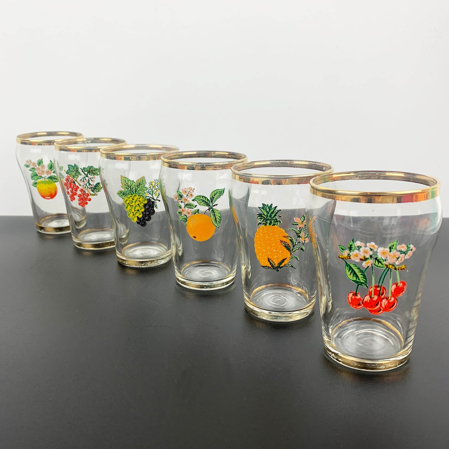 Fruit Decorated Glass Set