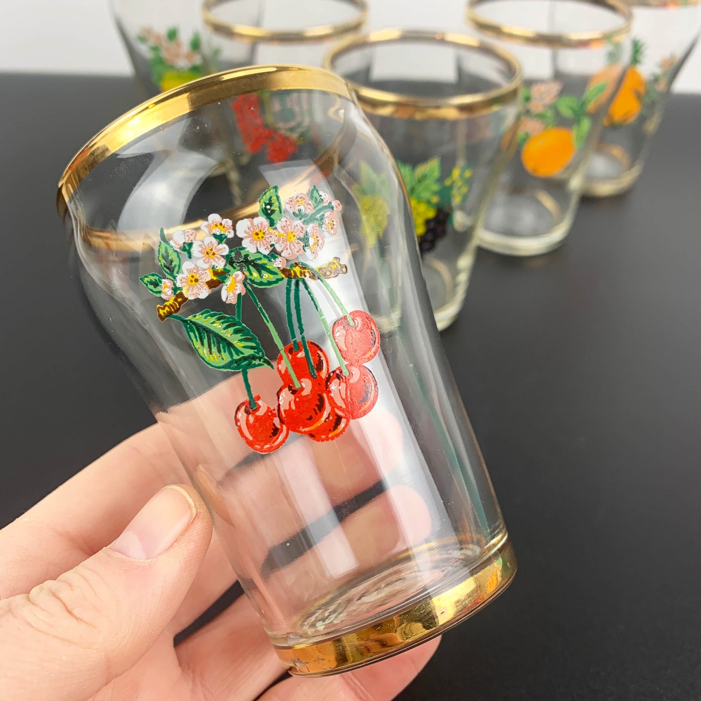 Fruit Decorated Glass Set