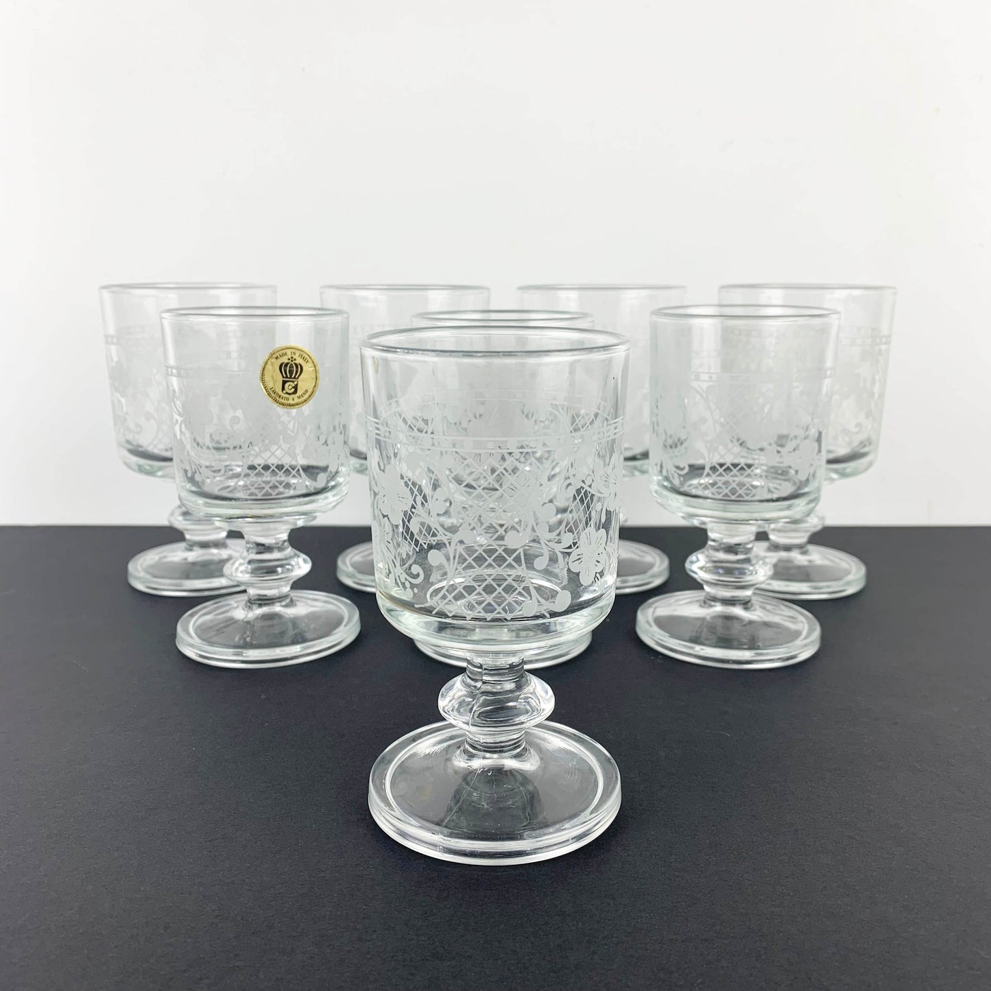 Cristalleria Fratelli Fumo wine glasses in 2 sizes