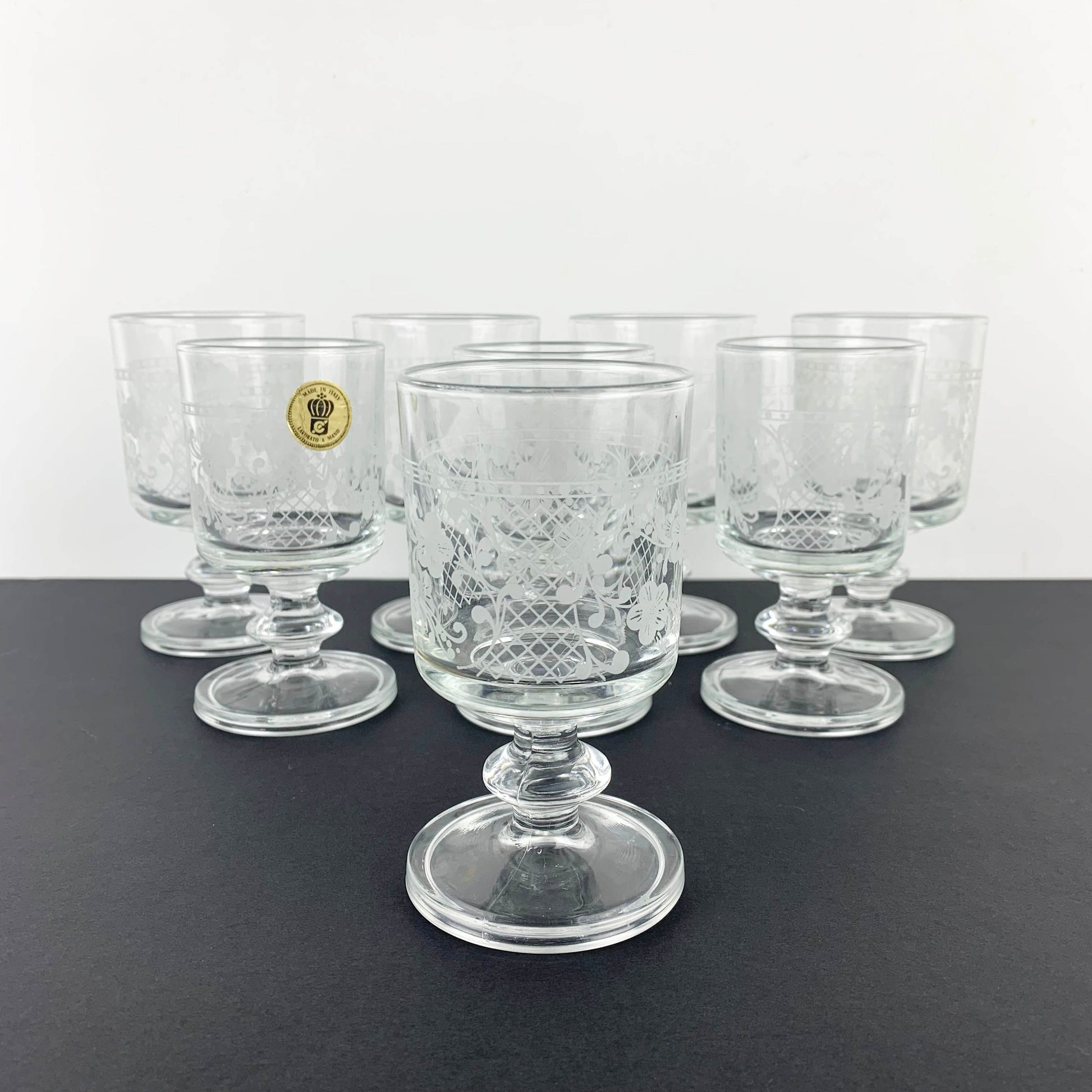 Cristalleria Fratelli Fumo wine glasses in 2 sizes