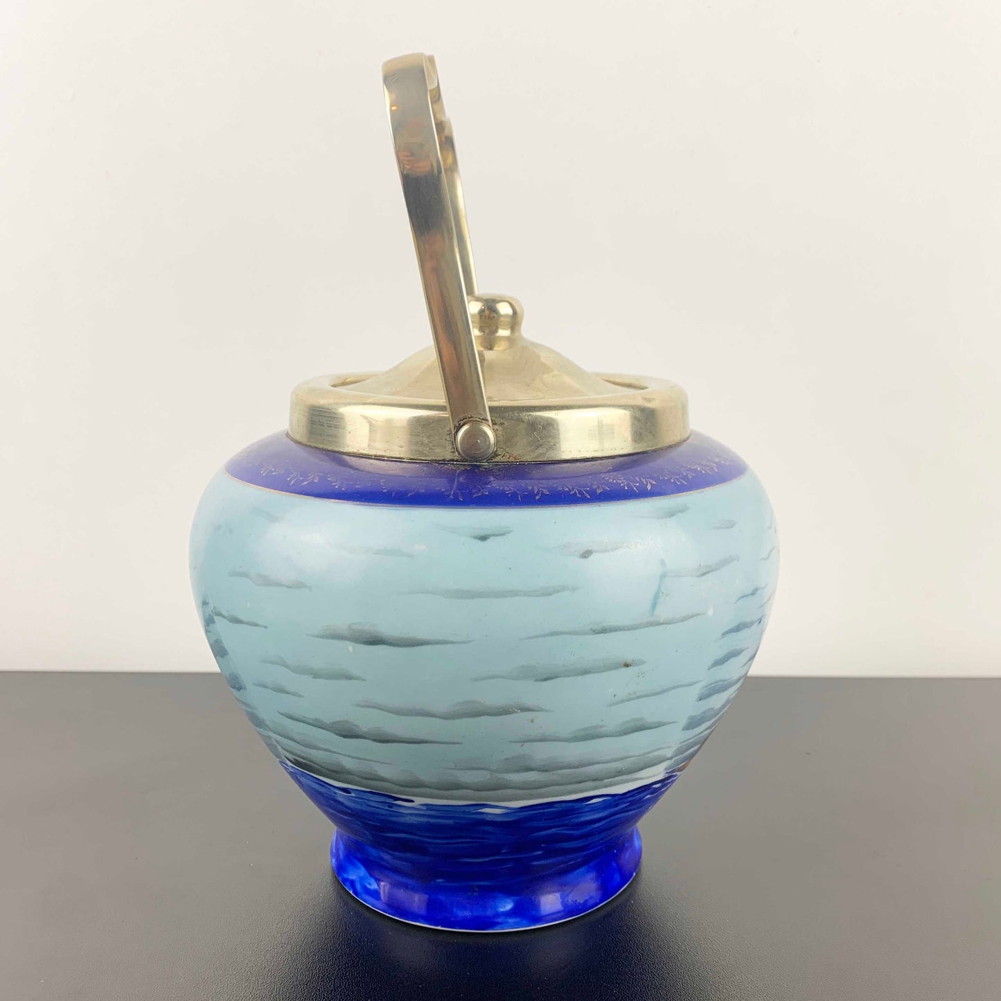 Hand Painted Galleon Biscuit Barrel