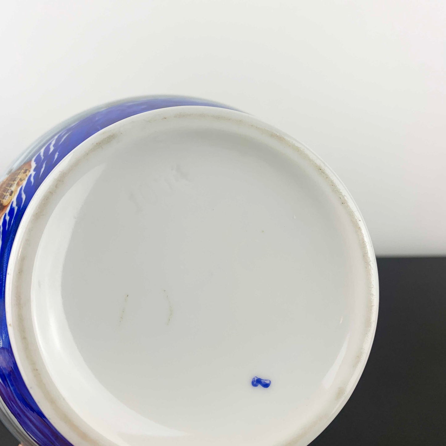 Hand Painted Galleon Biscuit Barrel
