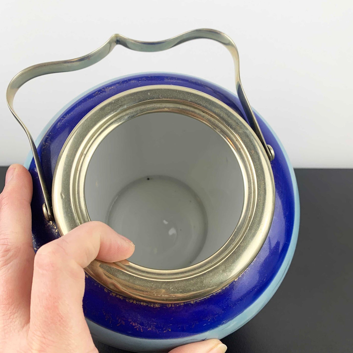 Hand Painted Galleon Biscuit Barrel
