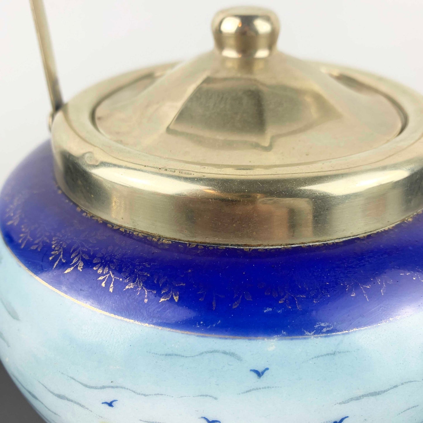 Hand Painted Galleon Biscuit Barrel