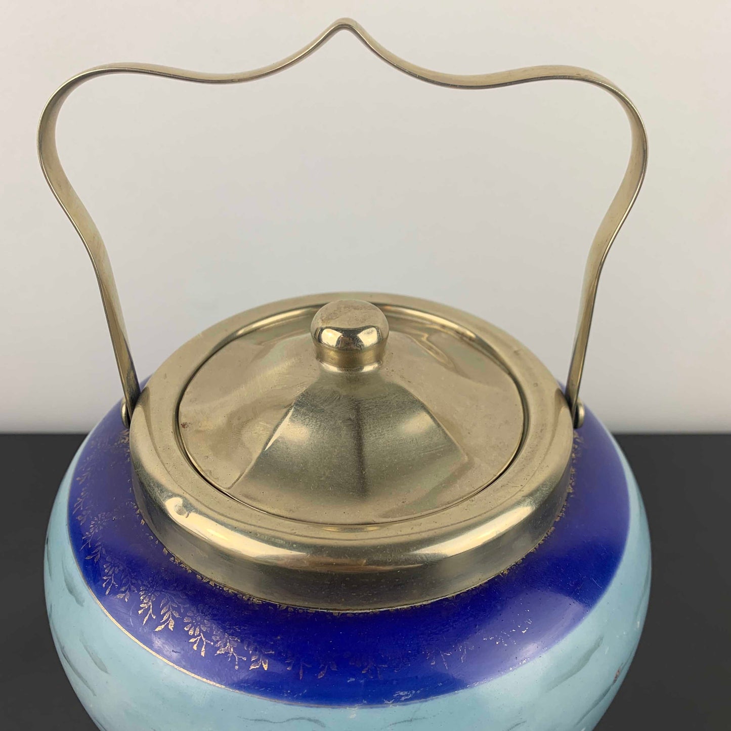 Hand Painted Galleon Biscuit Barrel