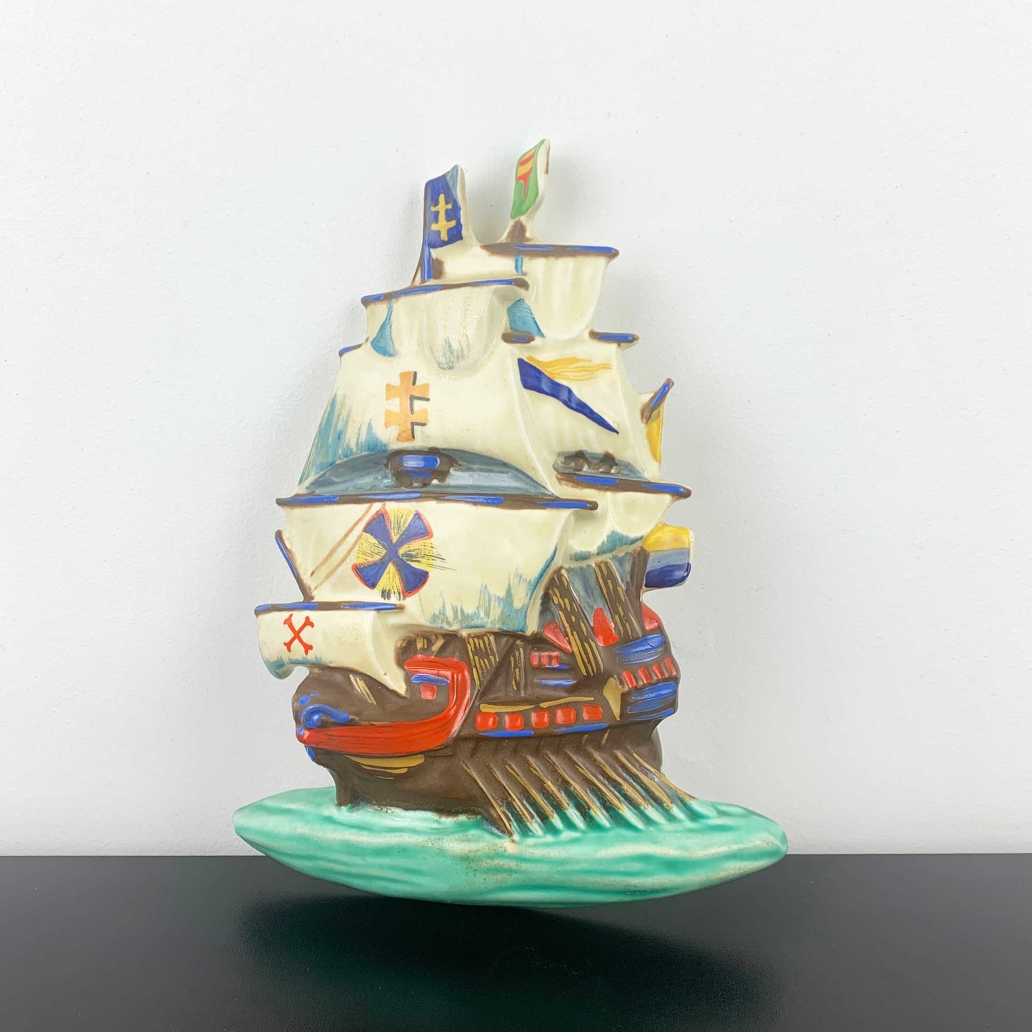 Art deco Galleon wall plaque