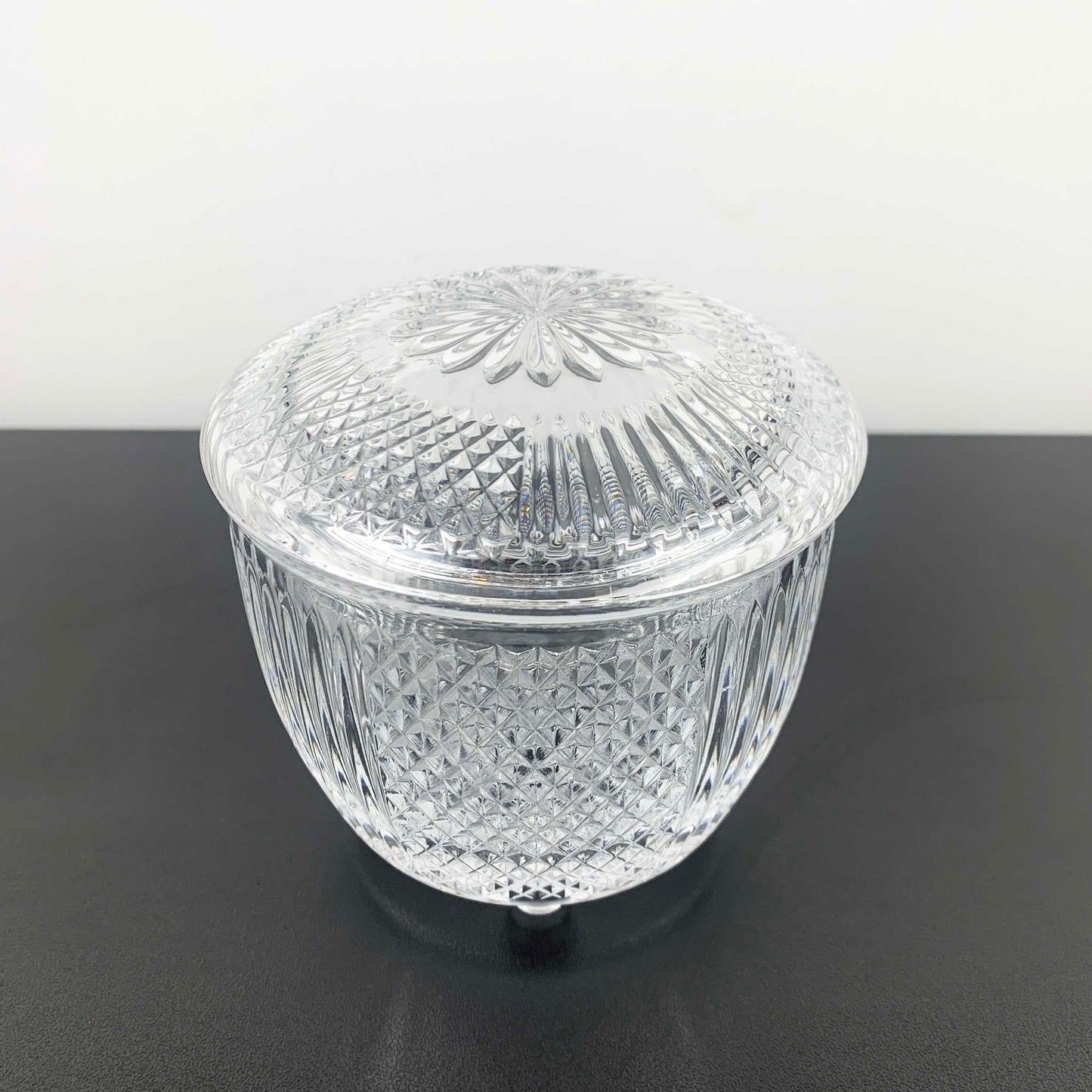 Tri Foot Lidded Glass Condiment Jar
