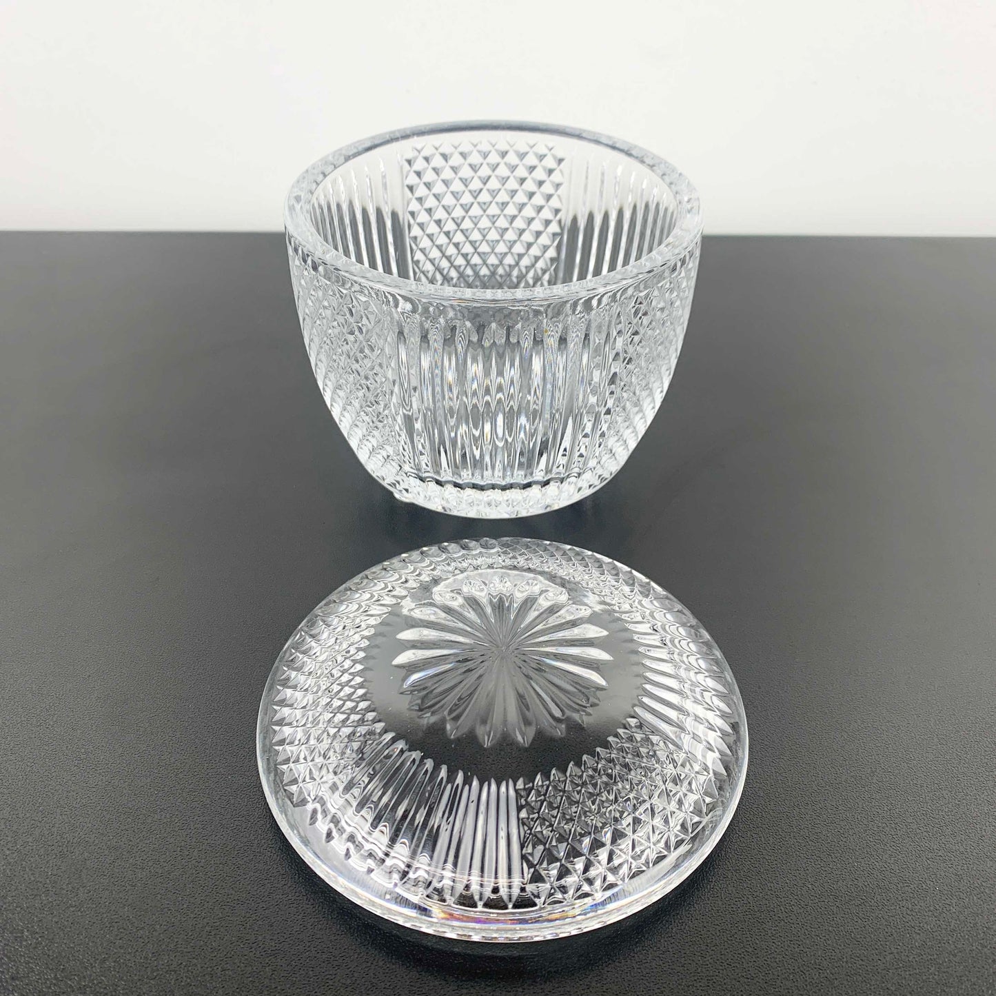 Tri Foot Lidded Glass Condiment Jar