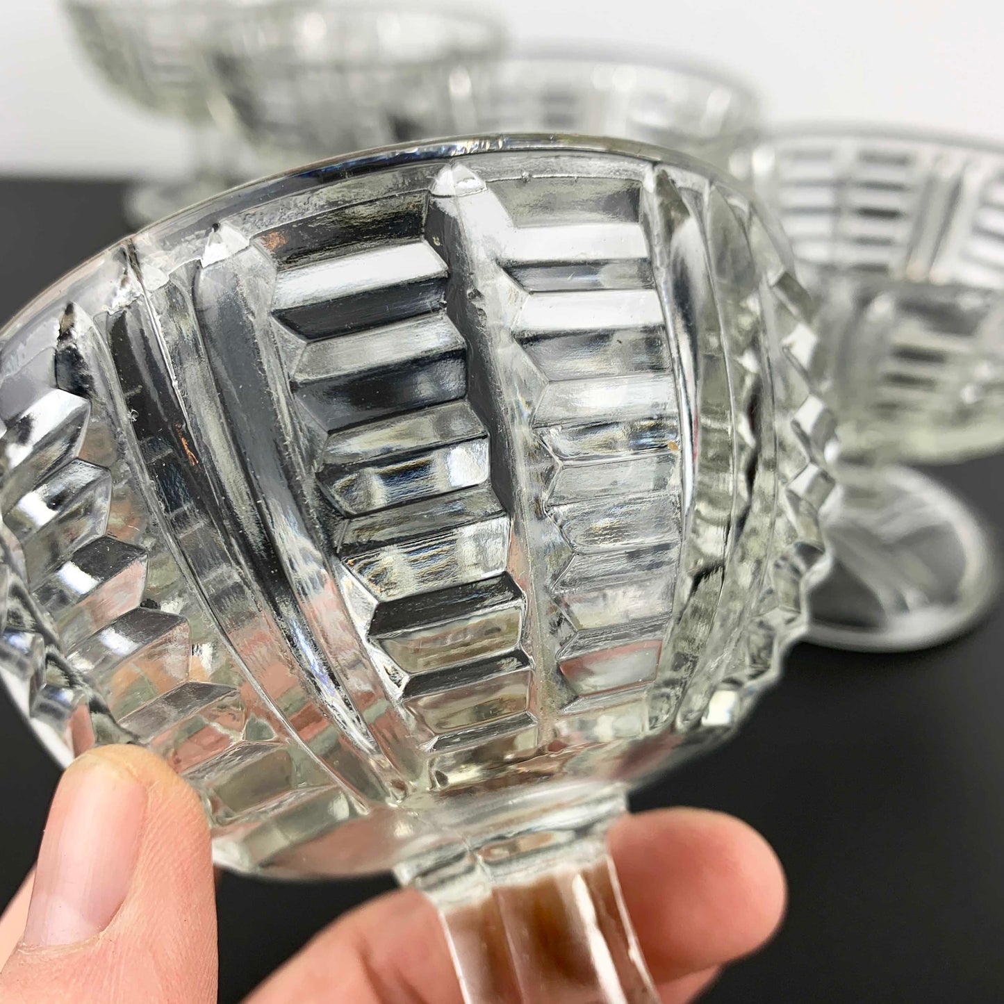 Glass Pedestal Dessert Cup Set