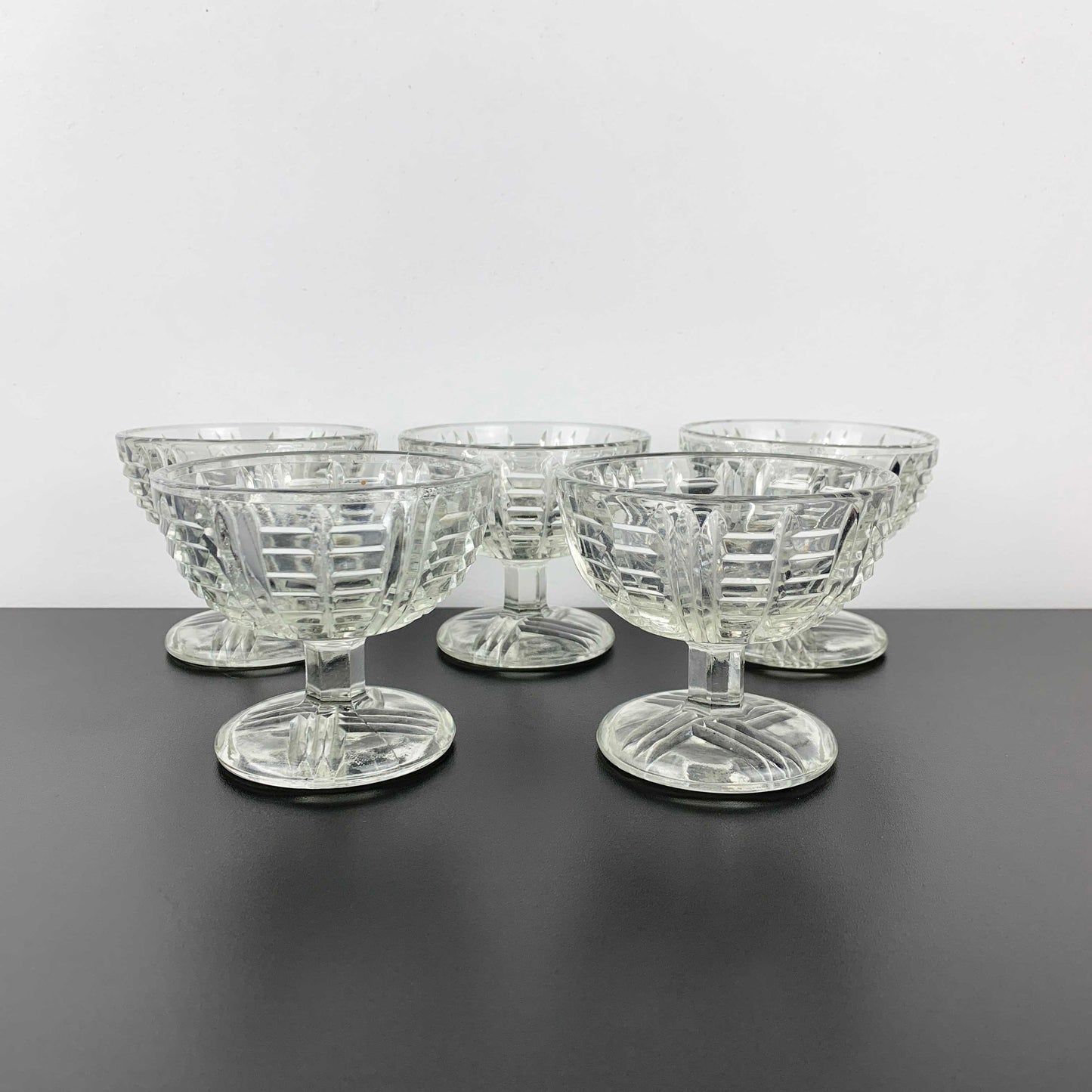 Glass Pedestal Dessert Cup Set