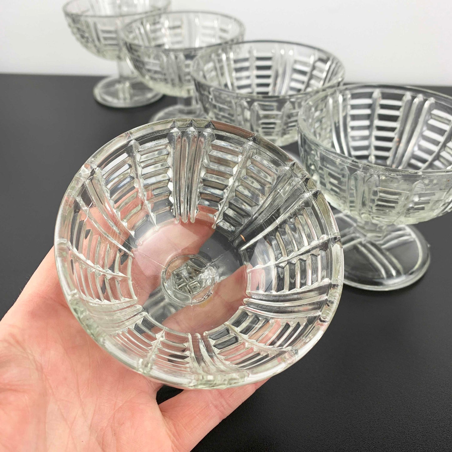Glass Pedestal Dessert Cup Set
