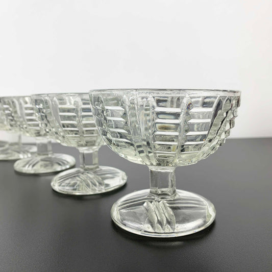 Glass Pedestal Dessert Cup Set