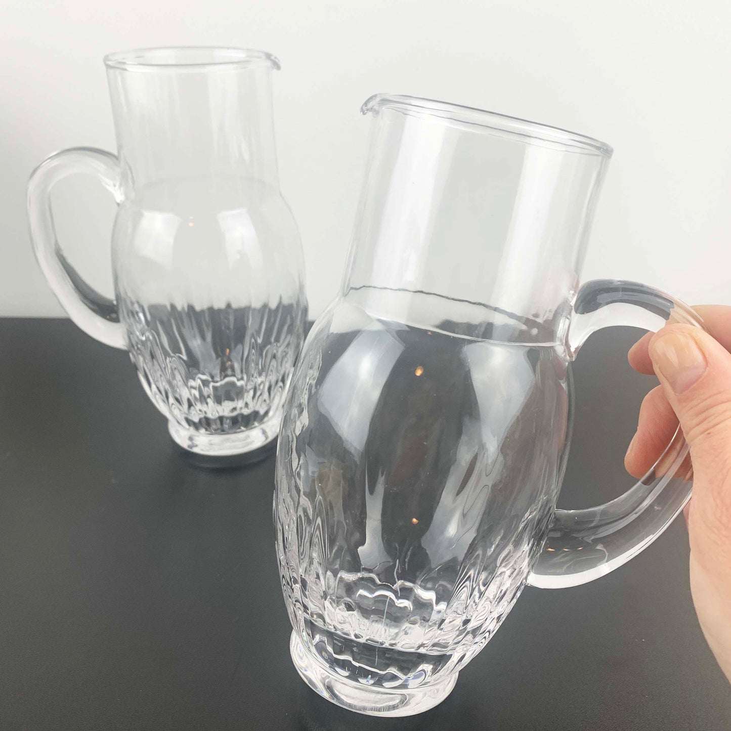 Rogaska Crystal Ripple Design Water Pitcher Set