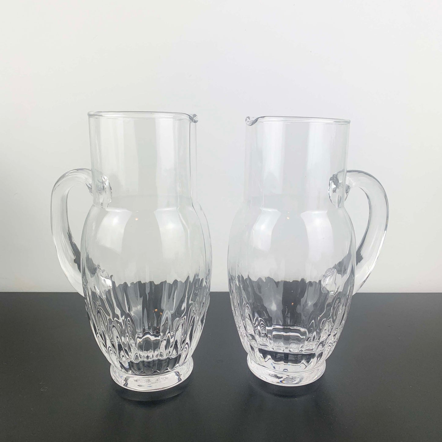 Rogaska Crystal Ripple Design Water Pitcher Set