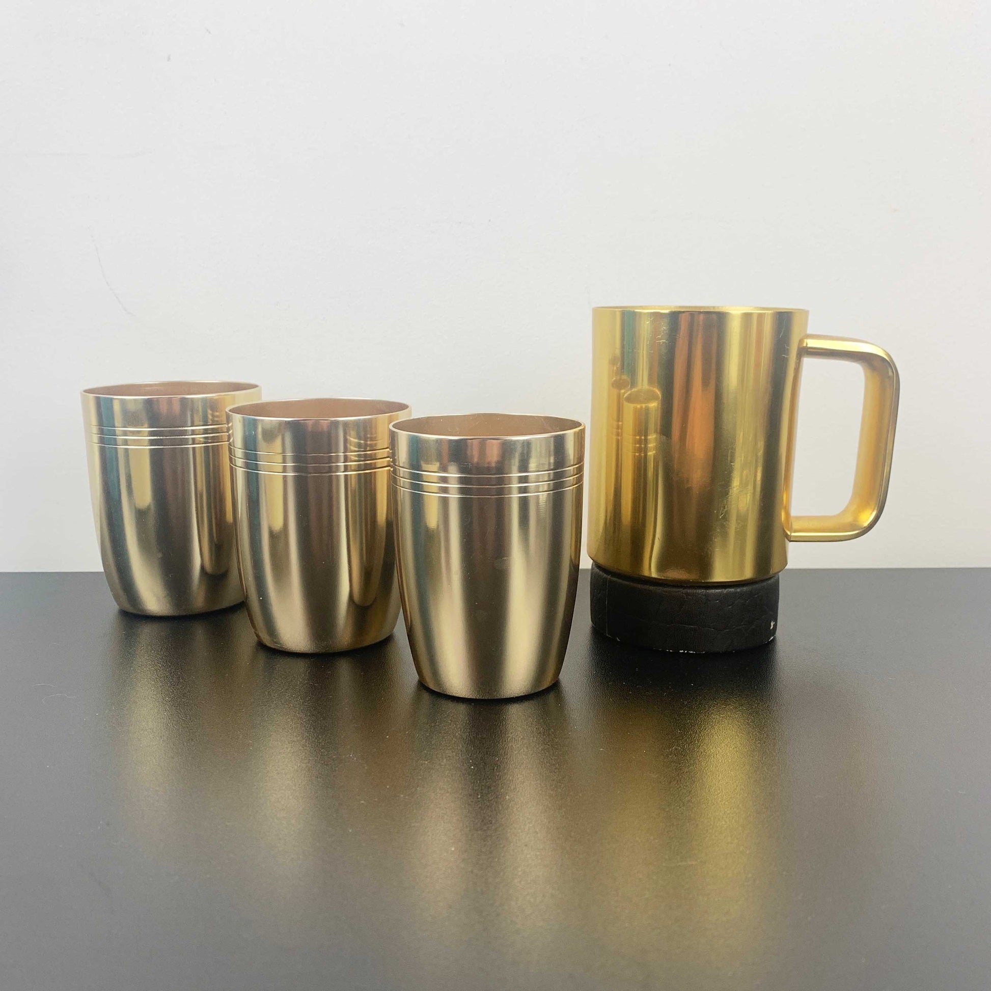 Gold anodised mid century drinkware - Set of 4