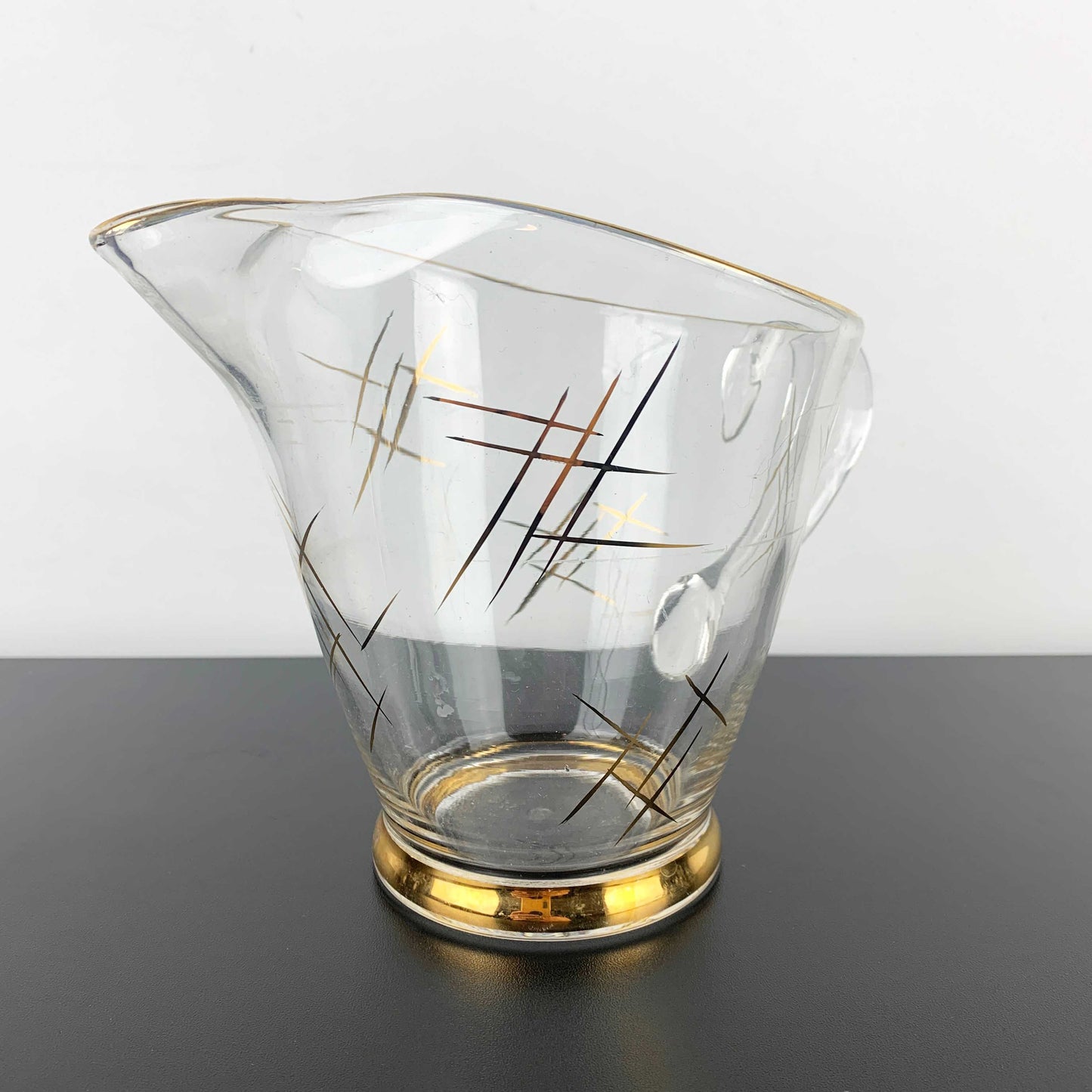 Gold Trimmed Cocktail and Beer Pitcher
