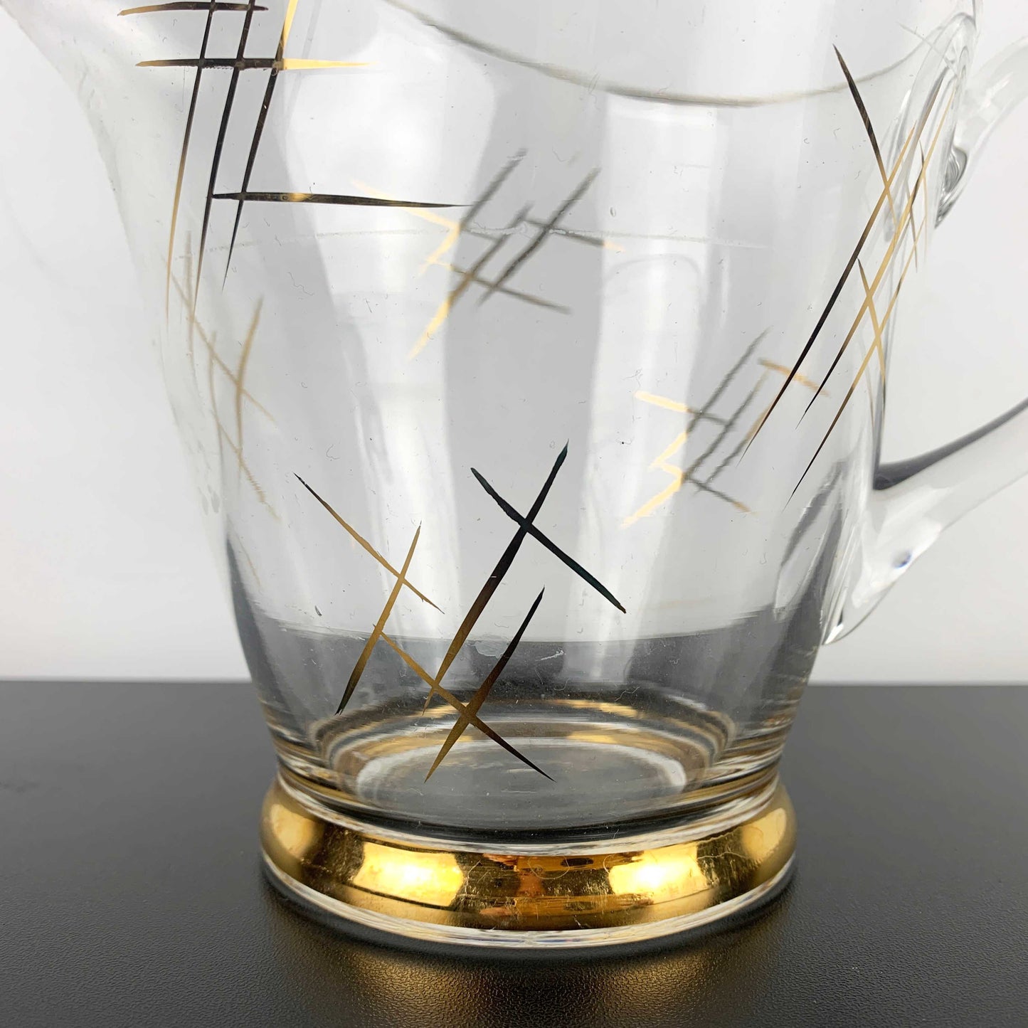 Gold Trimmed Cocktail and Beer Pitcher