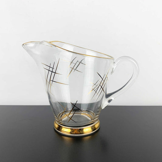 Gold Trimmed Cocktail and Beer Pitcher