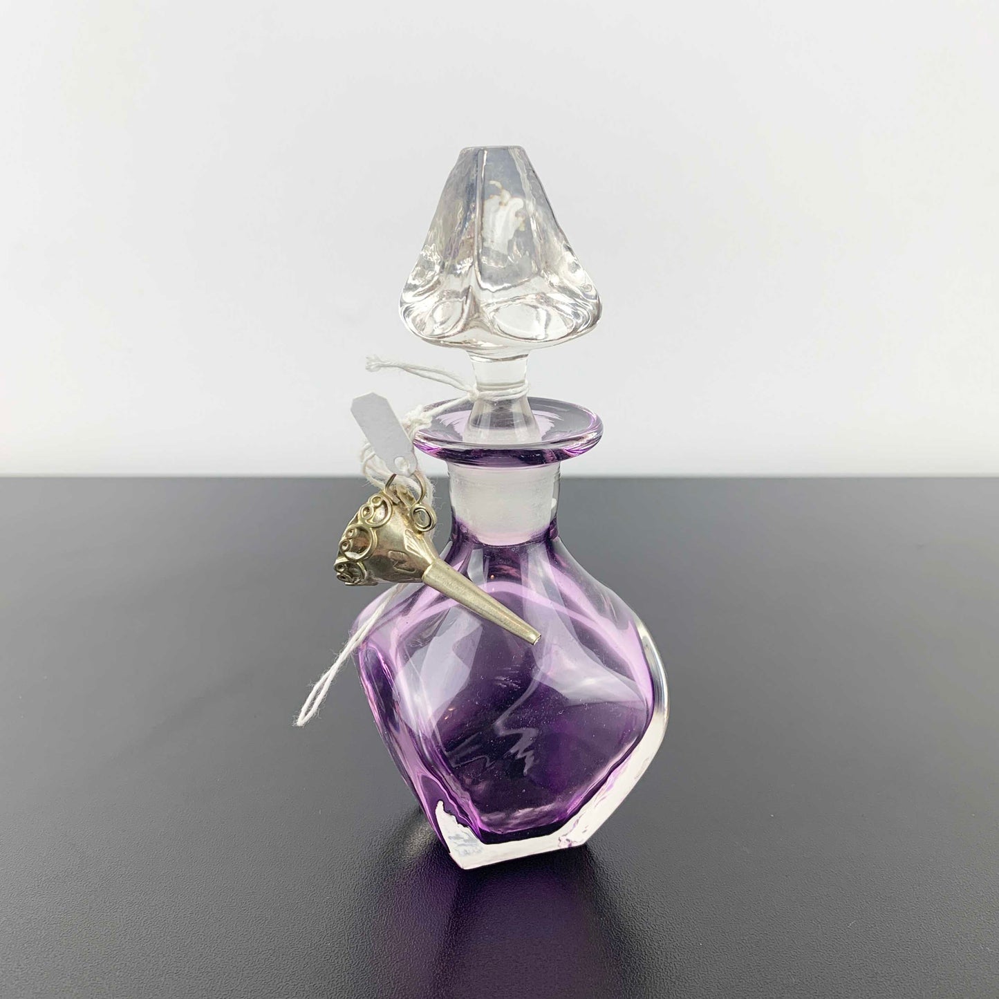 Eileen Gordon Art Glass Perfume Bottle with Silver Pouring Funnel