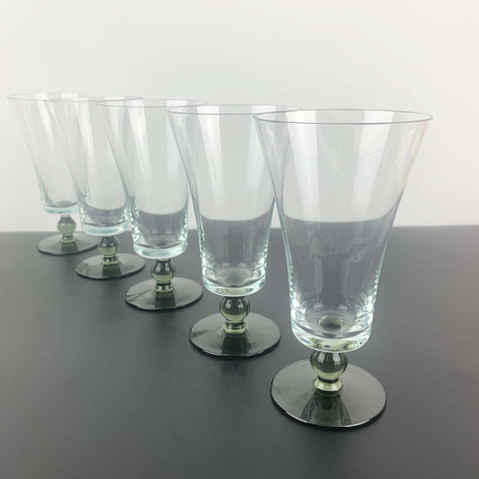 Smoky Green Footed Cocktail Glass Set