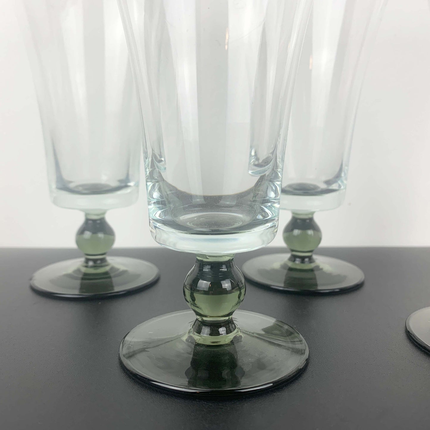 Smoky Green Footed Cocktail Glass Set