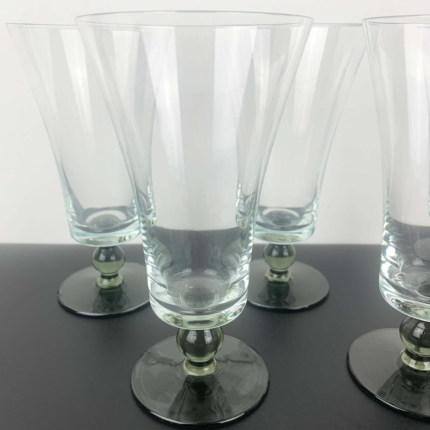 Smoky Green Footed Cocktail Glass Set