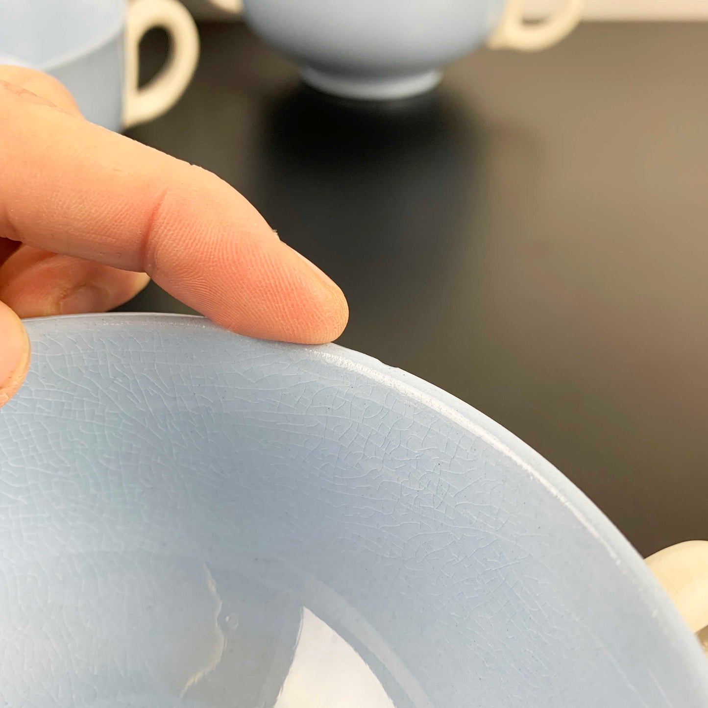 Grindley 'Azure Leaf' Twin Handled Soup Bowls
